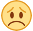 How emoji disappointed face displayed on HTC