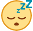 How emoji sleeping face displayed on HTC