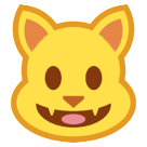 How emoji grinning cat displayed on HTC