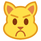 How emoji pouting cat displayed on HTC