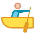 How emoji person rowing boat displayed on HTC