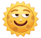 How emoji sun with face displayed on Huawei