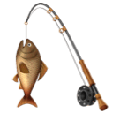 How emoji fishing pole displayed on Huawei