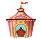 How emoji circus tent displayed on Huawei