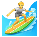 How emoji person surfing displayed on Huawei