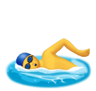 How emoji man swimming displayed on Huawei