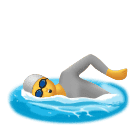 How emoji person swimming displayed on Huawei