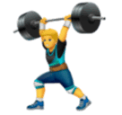 How emoji man lifting weights displayed on Huawei