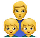 How emoji family: man, boy, boy displayed on Huawei