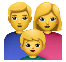 How emoji family: man, woman, boy displayed on Huawei