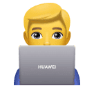 How emoji man technologist displayed on Huawei