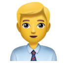 How emoji man office worker displayed on Huawei