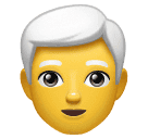 How emoji man: white hair displayed on Huawei