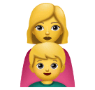 How emoji family: woman, boy displayed on Huawei