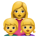 How emoji family: woman, girl, boy displayed on Huawei