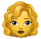 How emoji woman: curly hair displayed on Huawei