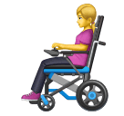 How emoji woman in motorized wheelchair displayed on Huawei