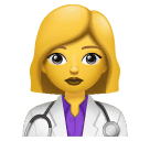 How emoji woman health worker displayed on Huawei