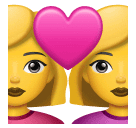 How emoji couple with heart: woman, woman displayed on Huawei