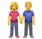 How emoji woman and man holding hands displayed on Huawei