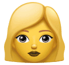 How emoji woman: blond hair displayed on Huawei