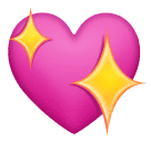 How emoji sparkling heart displayed on Huawei