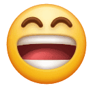 How emoji grinning face with smiling eyes displayed on Huawei