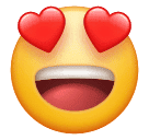 How emoji smiling face with heart-eyes displayed on Huawei