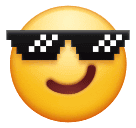 How emoji smiling face with sunglasses displayed on Huawei