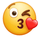 How emoji face blowing a kiss displayed on Huawei