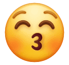 How emoji kissing face with closed eyes displayed on Huawei