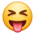 How emoji squinting face with tongue displayed on Huawei