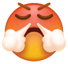 How emoji face with steam from nose displayed on Huawei