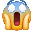 How emoji face screaming in fear displayed on Huawei