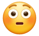 How emoji flushed face displayed on Huawei