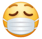 How emoji face with medical mask displayed on Huawei