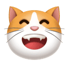 How emoji grinning cat with smiling eyes displayed on Huawei