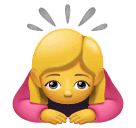 How emoji woman bowing displayed on Huawei