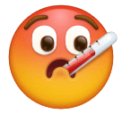 How emoji face with thermometer displayed on Huawei