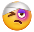 How emoji face with head-bandage displayed on Huawei