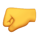 How emoji left-facing fist displayed on Huawei