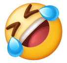 How emoji rolling on the floor laughing displayed on Huawei