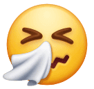 How emoji sneezing face displayed on Huawei