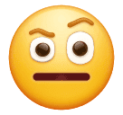 How emoji face with raised eyebrow displayed on Huawei