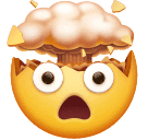 How emoji exploding head displayed on Huawei