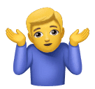 How emoji man shrugging displayed on Huawei