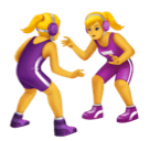 How emoji women wrestling displayed on Huawei