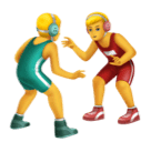 How emoji men wrestling displayed on Huawei