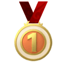 How emoji 1st place medal displayed on Huawei