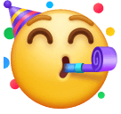 How emoji partying face displayed on Huawei